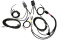 Wiring harness with connectors on a transparent background