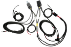 Wiring harness with connectors on a transparent background