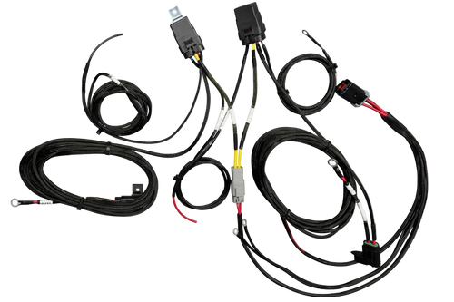 Wiring harness with connectors on a transparent background